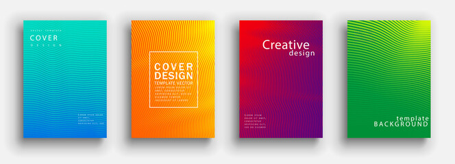 Minimal covers design. Colorful set. Color halftone gradients.