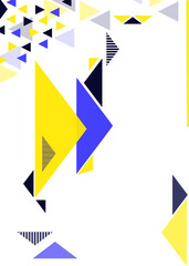 Abstract geometric triangls pattern background. Colorful modern vector design. Polygon yellow and blue triangles shape icons vector background decor