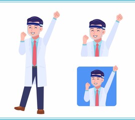 Young man in a lab coat