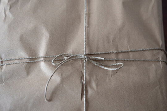 Brown packaging with rope knot