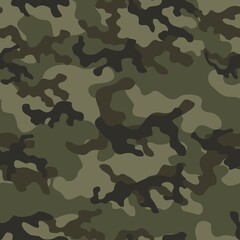 Fototapeta premium Abstract camo army patterned textile. Forest background. Vector.