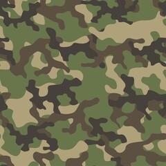 Fototapeta premium Abstract seamless military camo texture for print. Forest background. Vector