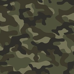 Texture military camouflage repeat print. Seamless army pattern. Modern