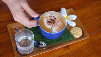 Vegan Coffee Latte With Soy Milk.