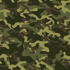 Fototapeta premium Military camouflage seamless pattern. Four colors. Forest style. Vector design.