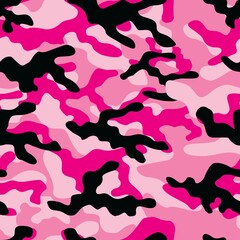pink military camouflage vector seamless print