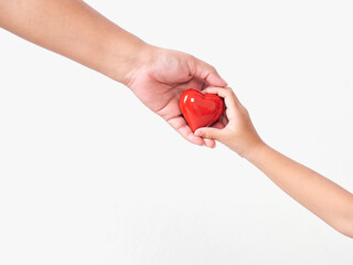 Heart in child and mother hands