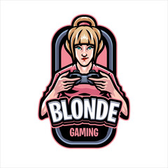 blonde Gaming Mascot Logo Template