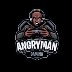 angry man Mascot Logo Template