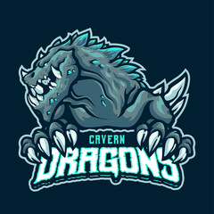 Cavern dragon Mascot Logo Template