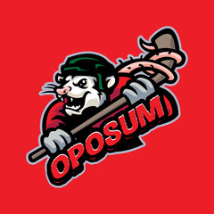 opossum Mascot Logo Template