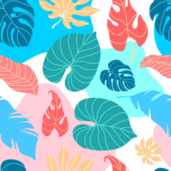 Tropical leaf seamless pattern
