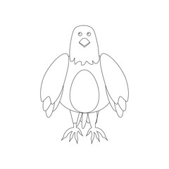 children's illustration of raptor eagle on white background