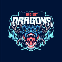 ancient dragon Mascot logo template