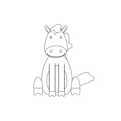 children's illustration of horse on white background