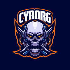 cyborg Mascot logo template