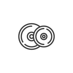 Weight barbell line icon. linear style sign for mobile concept and web design. Barbell plate outline vector icon. Gym equipment symbol, logo illustration. Vector graphics