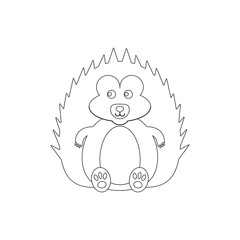 children's illustration of hedgehog on white background