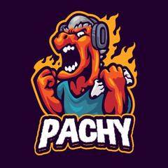 Pachycepalosaurus Gaming Mascot logo template