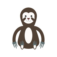 children's illustration of sloth bear on white background