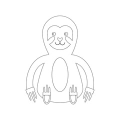 children's illustration of sloth bear on white background