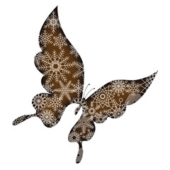 バレンタインデー素材 アゲハチョウの形のチョコレート 胡蝶と雪の結晶のデザイン イラスト ベクター