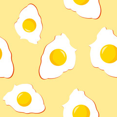 fried eggs seamless pattern background