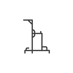 Pull Up bars line icon. linear style sign for mobile concept and web design. Multifunctional gym machine outline vector icon. Symbol, logo illustration. Vector graphics