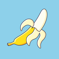 Peeled banana vector