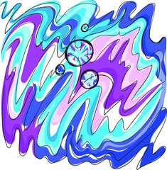 Bright streaks of paint abstraction. Vector