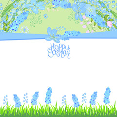 Spring greeting card. Easter festive template for your design