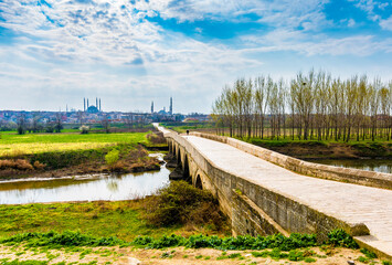 Obraz premium Beyazıd Bridge view in Edirne City of Turkey