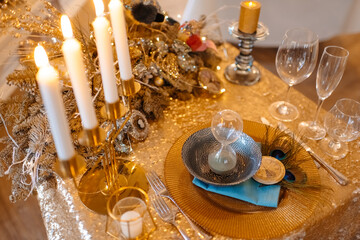 Decorated table for christmas 