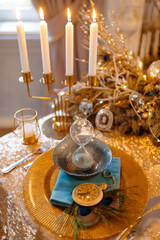 Decorated table for christmas