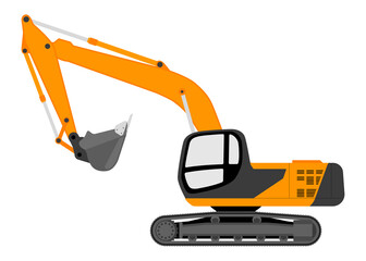 Color image of an excavator. Vector illustration.