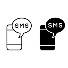 SMS icon vector set. message illustration sign collection. chat symbol.