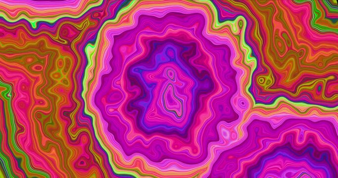 Abstract trippy motion animaton graphic background, colorful fractal wavy backdrop
