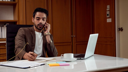 Portrait of businessman working in the office