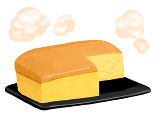 Taiwan Castella 台湾カステラ　焼きたて　鉄板　切り分ける　流行　トレンドグルメ　Fresh
