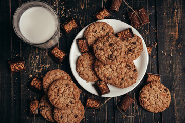 Cookies and chocolate with milk