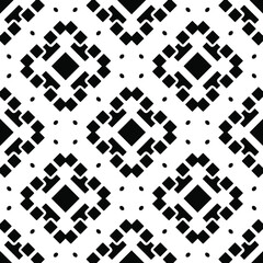 Black and white texture. Abstract seamless geometric pattern.
