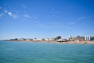 Worthing seafront and Beach, West Sussex, UK
