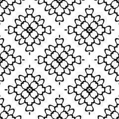 Black and white texture. Abstract seamless geometric pattern.
