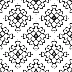 Tuinposter Black and white texture. Abstract seamless geometric pattern.  © t2k4