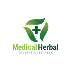 Medical leaf earth nature save logo icon vector template.