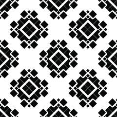 Black and white texture. Abstract seamless geometric pattern.
