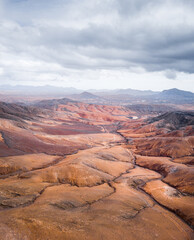 Fuerteventura Mountains and Coastline Aerial View