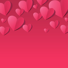 Obraz na płótnie Canvas Vector design cpncept valentine day. Love pink background. Heart paper cut and flip. Vector illustrate.