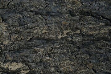 Rough cave stone wall surface with natural cracks used for background.