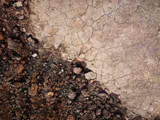 The ground has cracks in the top view for the background